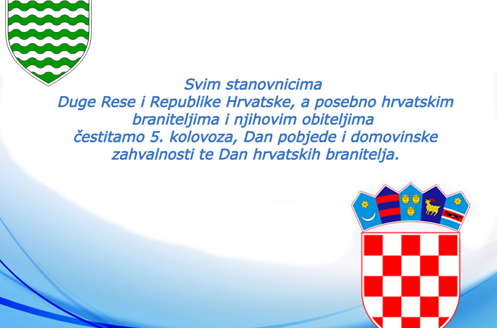 Čestitamo Dan pobjede i domovinske zahvalnosti te Dan hrvatskih branitelja!