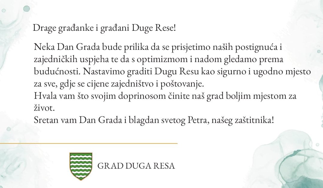 ČESTITAMO DAN GRADA!